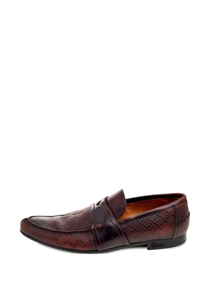 Gucci Pre-Owned Hilary Diamante-embossed penny loafers - Brown