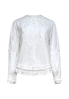 Noir Kei Ninomiya ruffled-trim bow-detail blouse - White