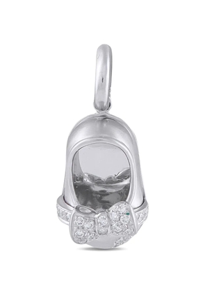 Aaron Basha Baby Shoe diamond pendant - Silver