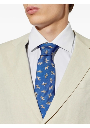 Paul Smith dog-pattern silk tie - Blue