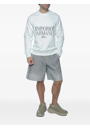 Emporio Armani herringbone side-stripe shorts - Grey