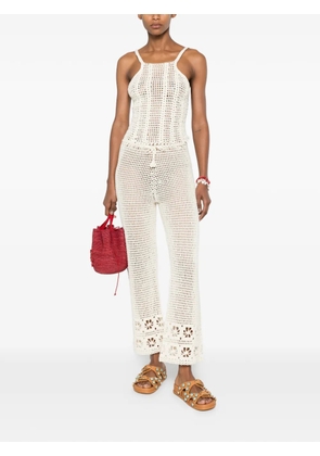 TERRY PUESTO crochet-knit trousers - Neutrals