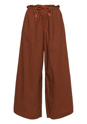 Forte Forte drawstring-waist cotton trousers - Brown