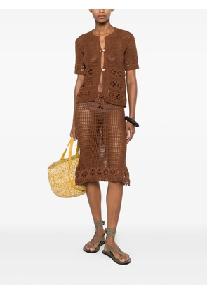 TERRY PUESTO Sara crochet-knit skirt - Brown