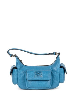 ERMANNO FIRENZE multi-pocket grained leather shoulder bag - Blue