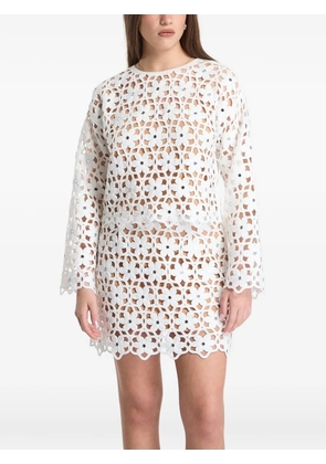 Michael Kors floral-crochet mirror-embellished top - White