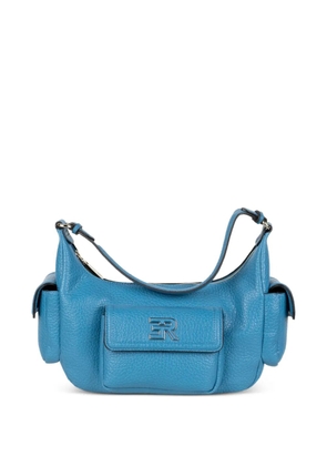 ERMANNO FIRENZE multi-pocket grained leather shoulder bag - Blue