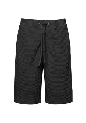 Emporio Armani embossed drawstring bermuda shorts - Black