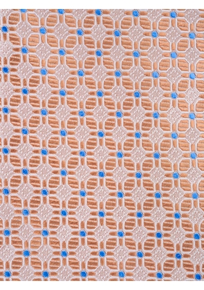 Eton geometric-pattern silk tie - Orange