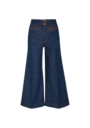 ZIMMERMANN Awaken braided-trim wide-leg jeans - Blue