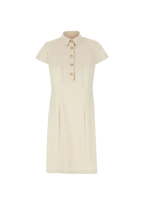 LE SULLY STUDIO Pinstripe button-front dress - Neutrals