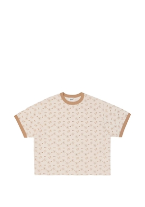 Woolrich logo-print ringer T-shirt - Neutrals