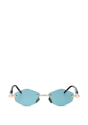 Kuboraum geometric-frame rimless sunglasses - Blue