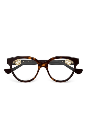 Gucci Eyewear tortoiseshell round-frame glasses - Brown