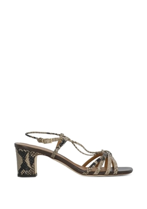 Julie Dee snake-effect heeled sandals - Brown