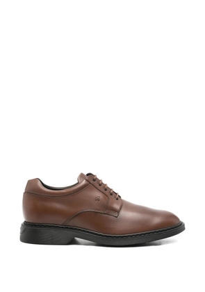 Hogan logo-embossed leather derby shoes - Brown