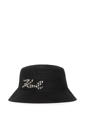 Karl Lagerfeld logo-patch woven bucket hat - Black