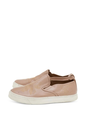 Chloé Pre-Owned embellished slip-on sneakers - Neutrals
