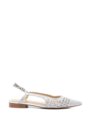 chiconic crystal-embellishment flat mules - Silver