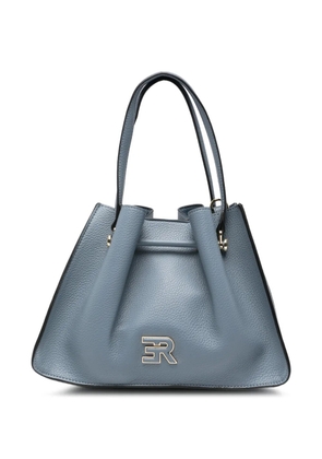 ERMANNO FIRENZE small Anora logo-plaque grained-leather tote bag - Blue