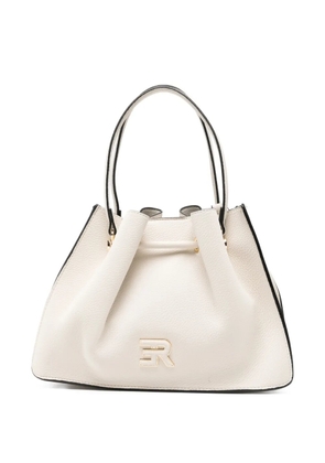 ERMANNO FIRENZE small Anora logo-plaque tote bag - White