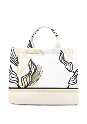 cromia Jungle Noir animal-print tote bag - White