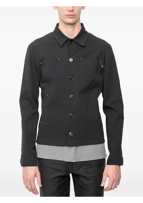 Ma+ Trucker cross-stitch button-up jacket - Black