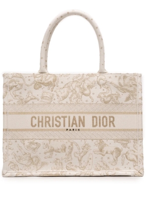 Christian Dior Pre-Owned 2025 Medium Canvas Embroidered Zodiac Saint Barth Book tote bag - Brown