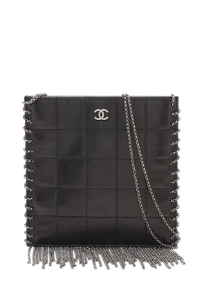 CHANEL Pre-Owned 2002-2003 CC Choco Bar Lambskin Chain Fringe crossbody bag - Black