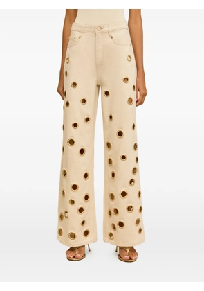 Cult Gaia Jaiden eyelet-embellished jeans - Neutrals