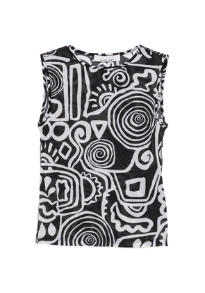 Liviana Conti abstract-print sleeveless T-shirt - Black