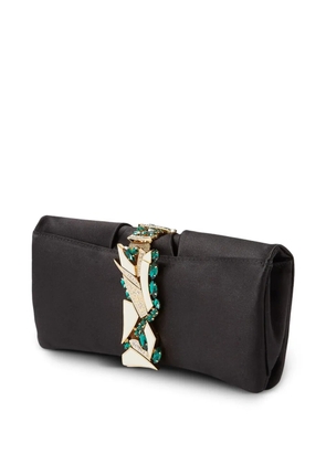 L'Alingi Oasis stone-encrusted satin clutch bag - Black
