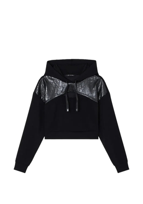 Armani Exchange logo-print cut-out hoodie - Black