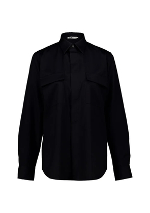 Auralee flap-pocket wool shirt - Black
