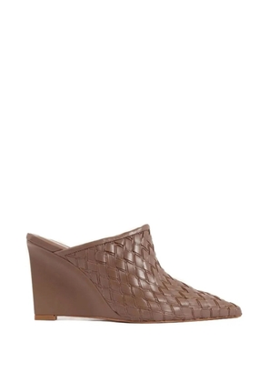 CARRANO woven-leather wedge mules - Brown