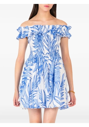 Poupette St Barth floral-print off-shoulder mini dress - White