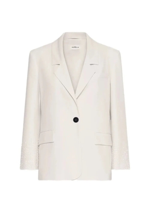 Marella bead-embellished single-breasted blazer - White