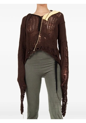 Ottolinger distressed knit hoodie - Brown