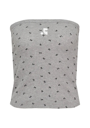 Rest & Recreation logo-print tube top - Grey