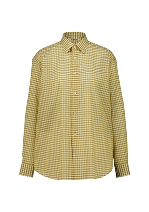 Auralee checked cotton shirt - Yellow