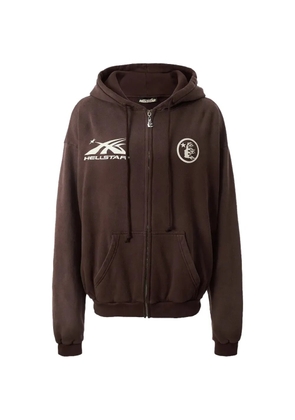 HELLSTAR logo-print zip-up hoodie - Brown
