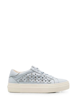 SERGIO MORETTI FIRENZE cut-out leather sneakers - Blue