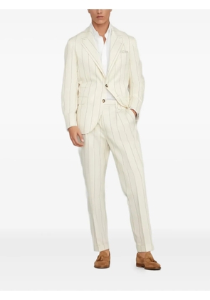 Brunello Cucinelli pinstripe suit - White