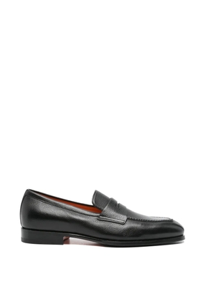 Santoni Adrian grained-leather loafers - Black