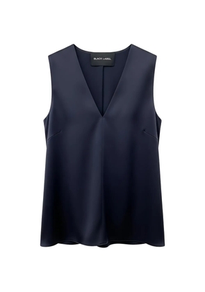 Black Label sleeveless V-neck blouse - Blue