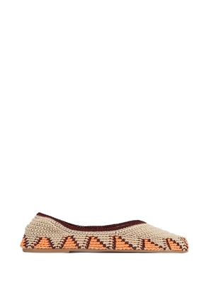 SLO_HAND_MADE crochet-knit ballet flats - Neutrals