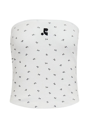 Rest & Recreation logo-pattern tube top - White