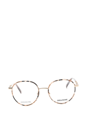 Zadig&Voltaire tortoiseshell-effect round-frame glasses - Brown