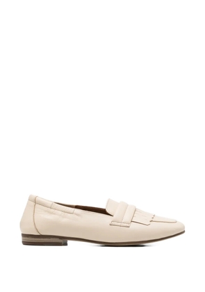 SERGIO MORETTI FIRENZE fringed leather loafers - Neutrals