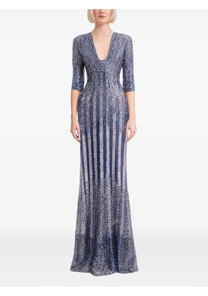 Gemy Maalouf sequin-embellished striped dress - Blue